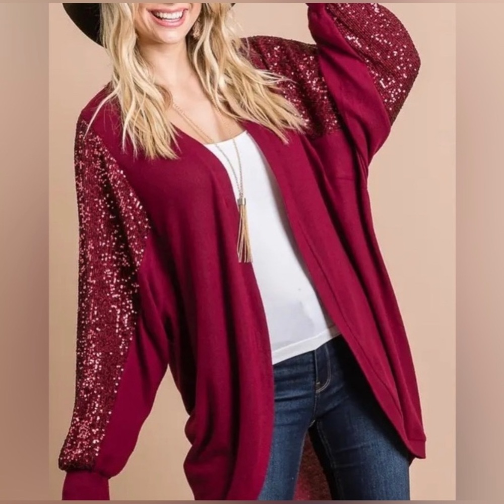 SEQUIN CARDIGAN SWEATER